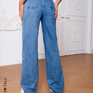 Oversized straight leg jean pants